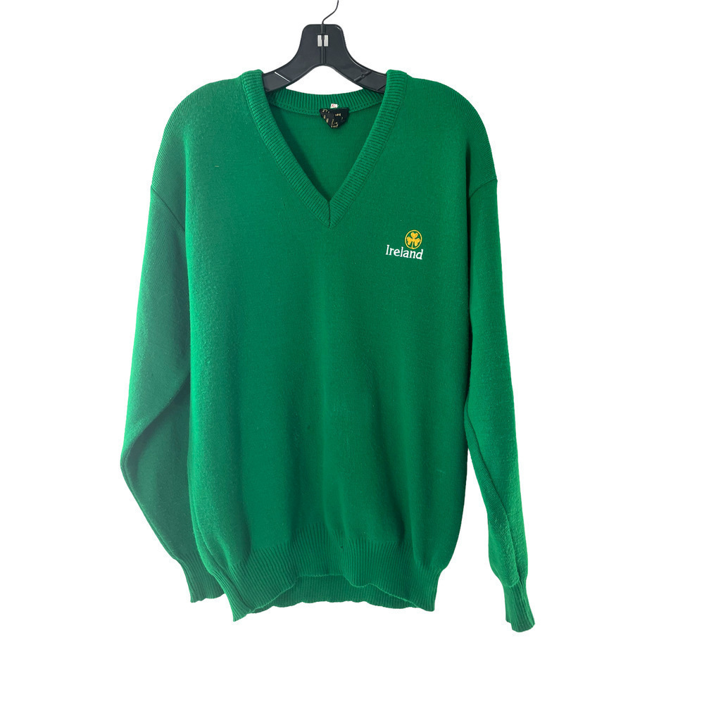 Vintage BLARNEY CASTLE GREEN V NECK SWEATER